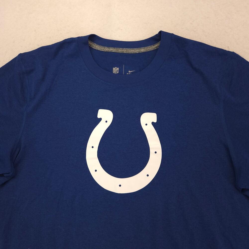 Nike Indianapolis Colts Short Sleeve Football T Shirt Mens Size M Blue 13937